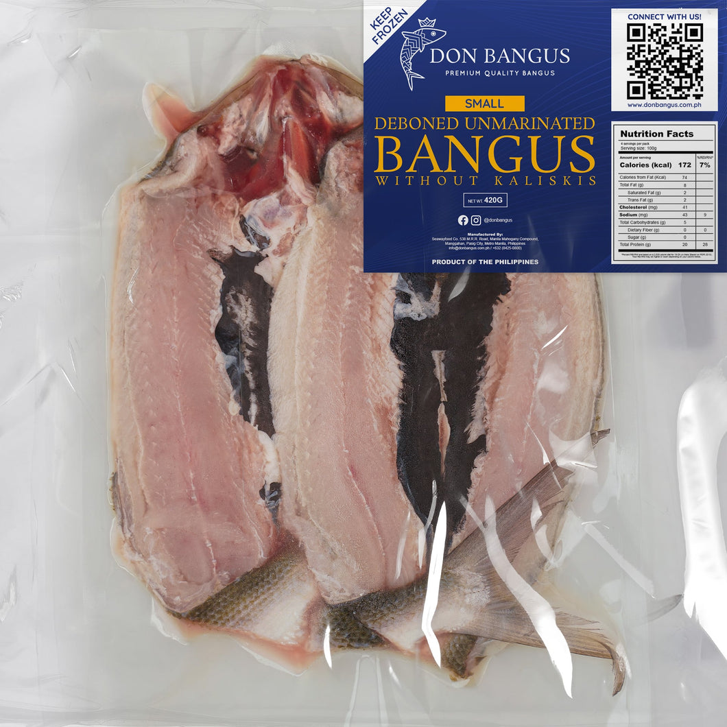 SMALL Deboned Unmarinated Bangus without kaliskis (Net Weight: 420 grams)